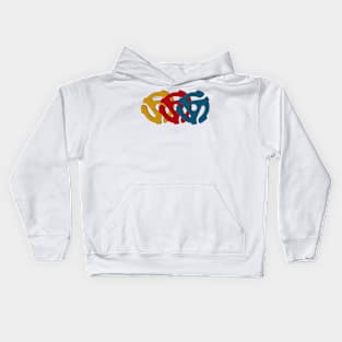 45 Record Spacers in Primary Colors Kids Hoodie